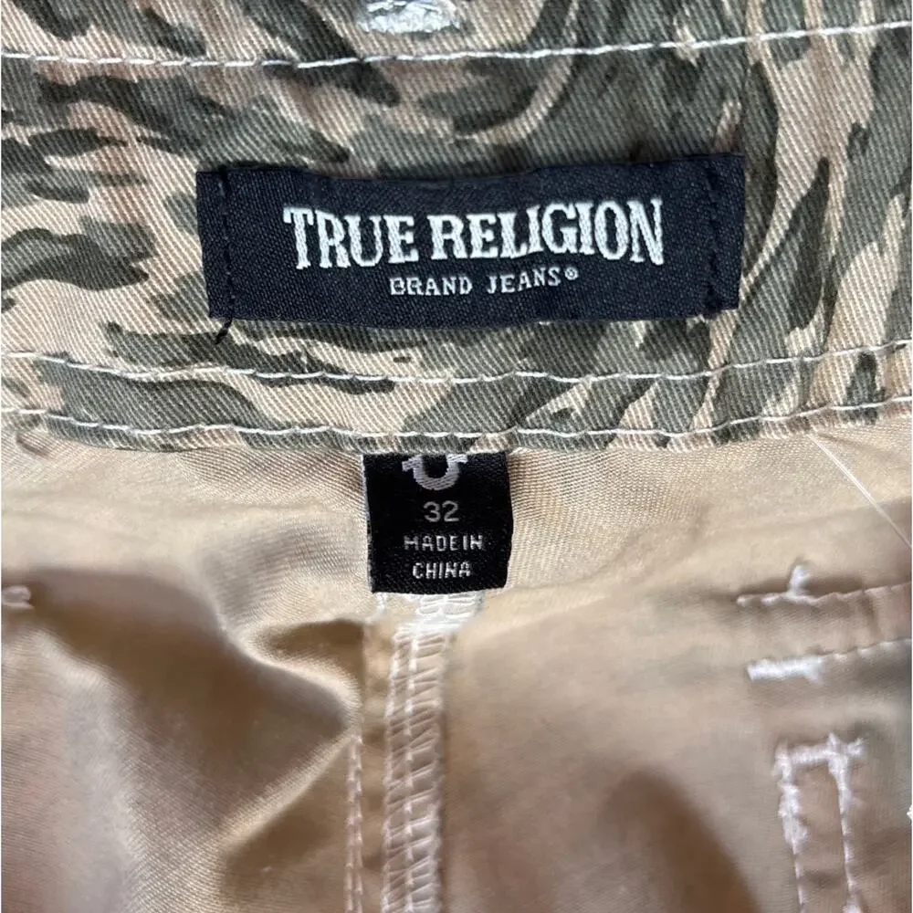NWT True Religion Abstract Camo SN Cargo Pants Men’s Size 32x32 $129 World Tour